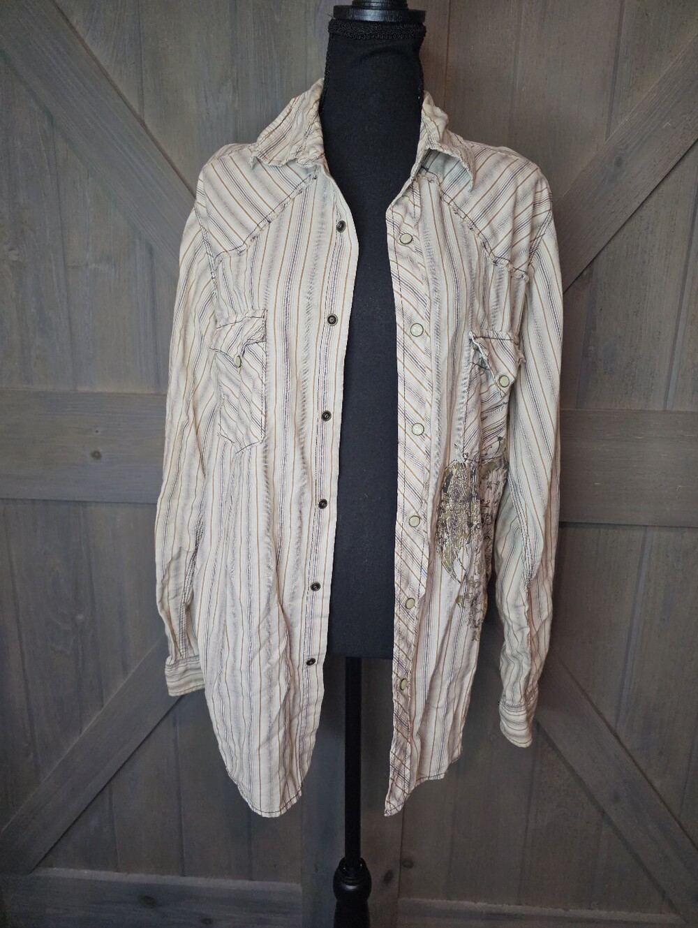 Y2k Arizona Pearl Snap Button Down Shirt sz Medium